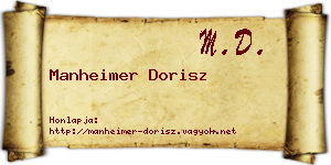 Manheimer Dorisz névjegykártya